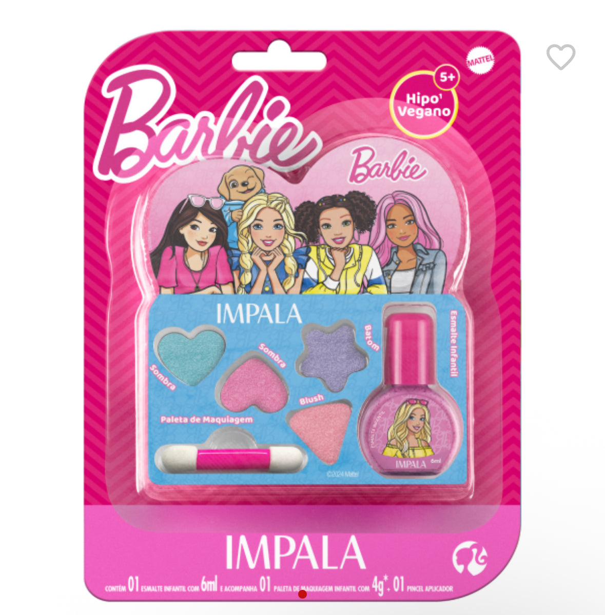 Kit Esmalte e Maquiagem Infantil Impala Barbie