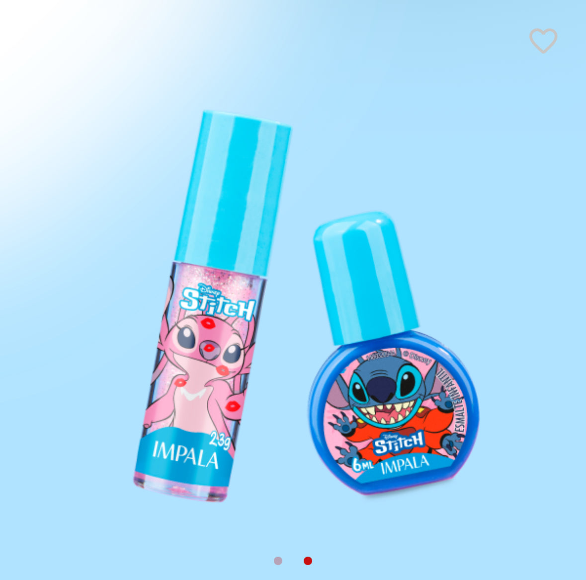 Kit Esmalte e Brilho Labial Angel Infantil - Impala Disney Stitch