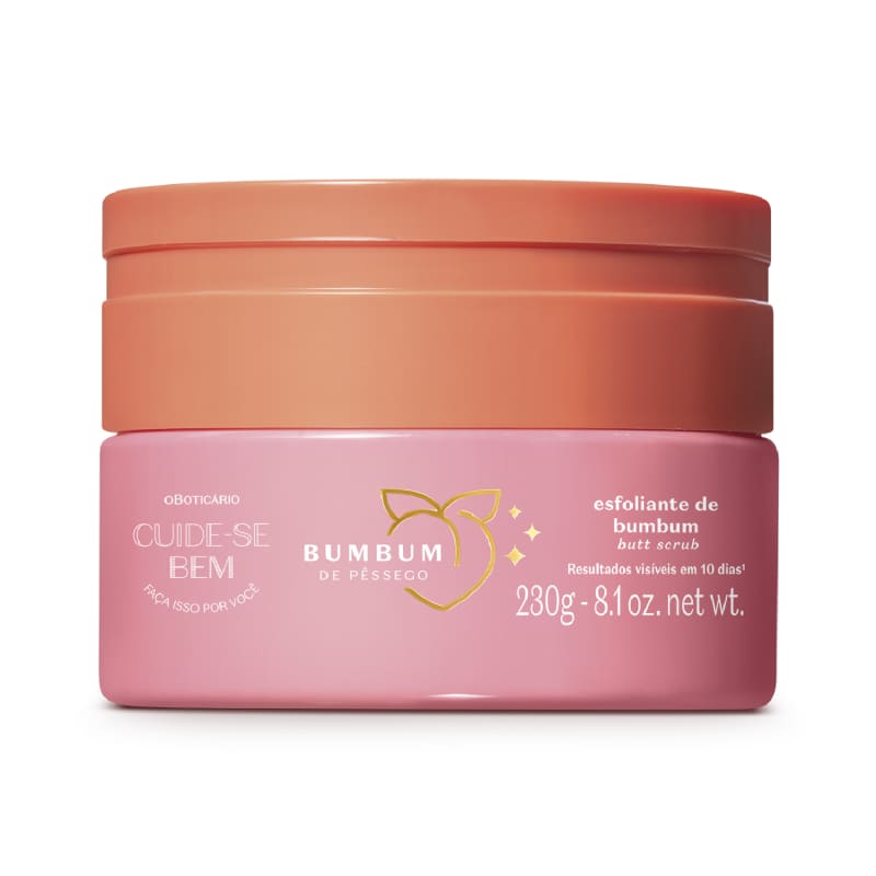 Creme Esfoliante Cuide-se Bem Bumbum de Pêssego, 230g