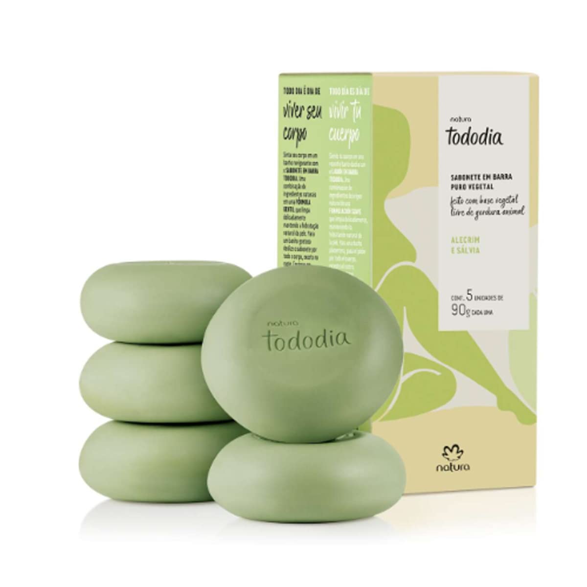 Sabonetes em Barra Natura TodoDia Alecrim e Sálvia 5 Unit de 90g