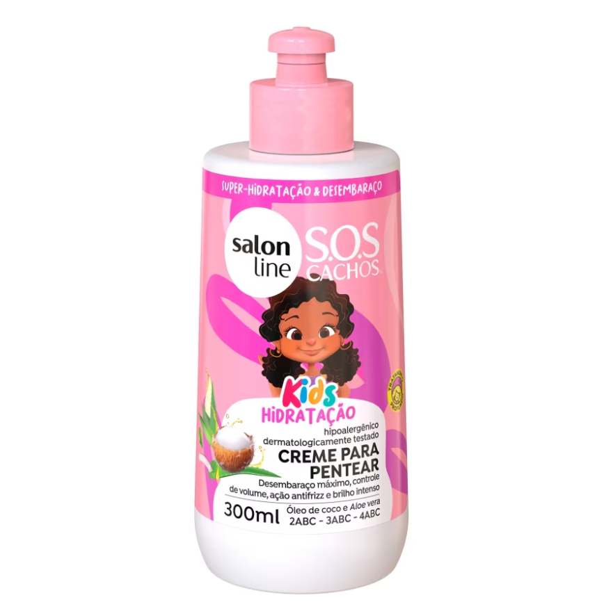 SOS CACHOS KIDS HIDRATAÇÃO Creme para pentear - SALON LINE 300ML