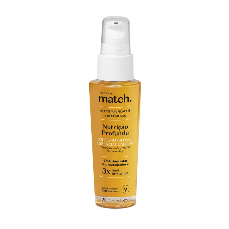 MATCH ÓLEO CAPILAR NUTRIÇÃO PROFUNDA, 50ML,