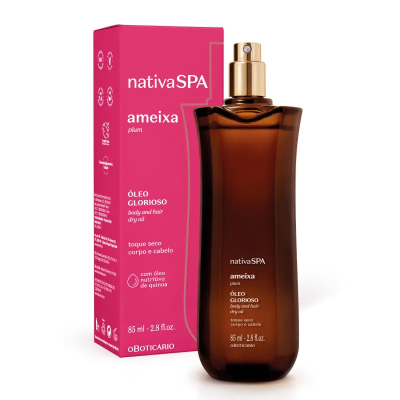 Óleo/perfume cabelo Glorioso Nativa SPA Ameixa 85ml