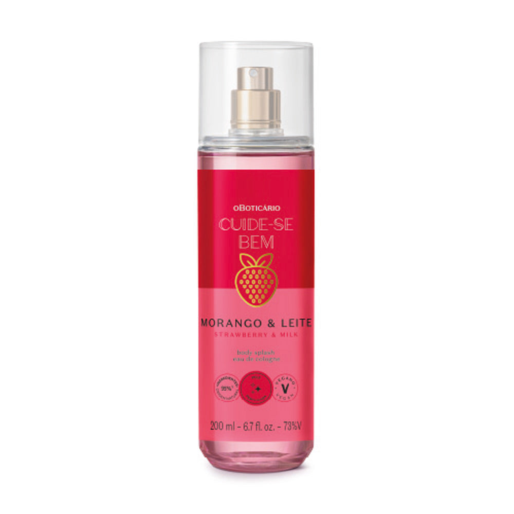 Body Splash Cuide-se Bem Morango e Leite 200ml