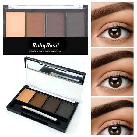Ruby Rose 4 Cores - Paleta para Sobrancelha 4,4g