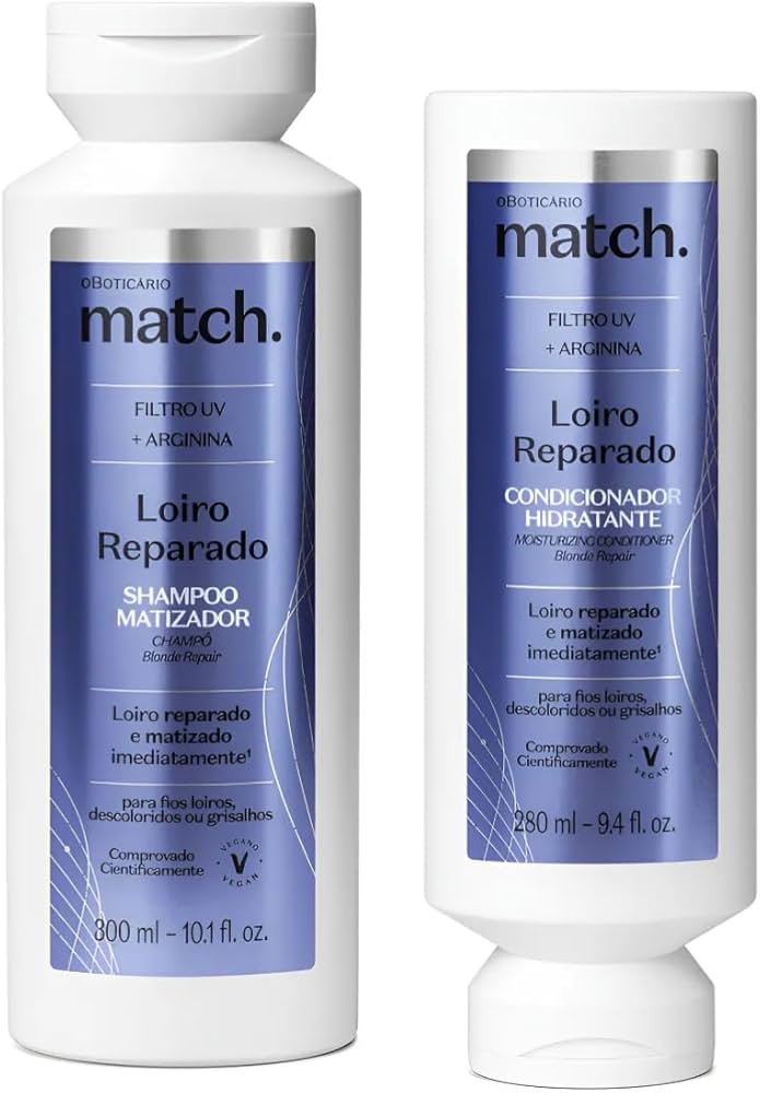 Kit Match Matizador Loiro Reparado, 300ml/Shampoo - Condicionador