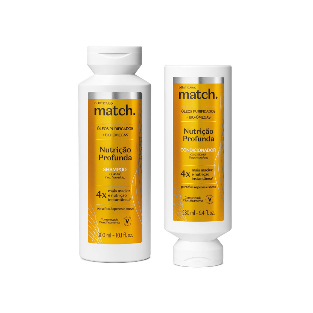 Combo Match Nutrição Profunda: Shampoo 300ml + Condicionador 280ml