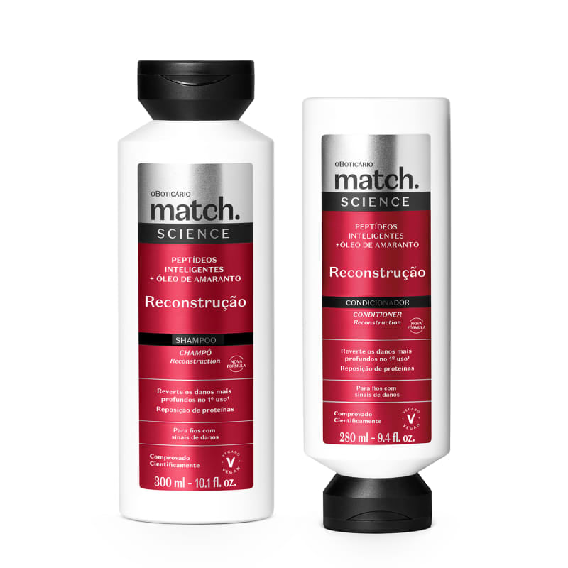 Match Science Reconstrução: Shampoo 300ml + Condicionador 280ml