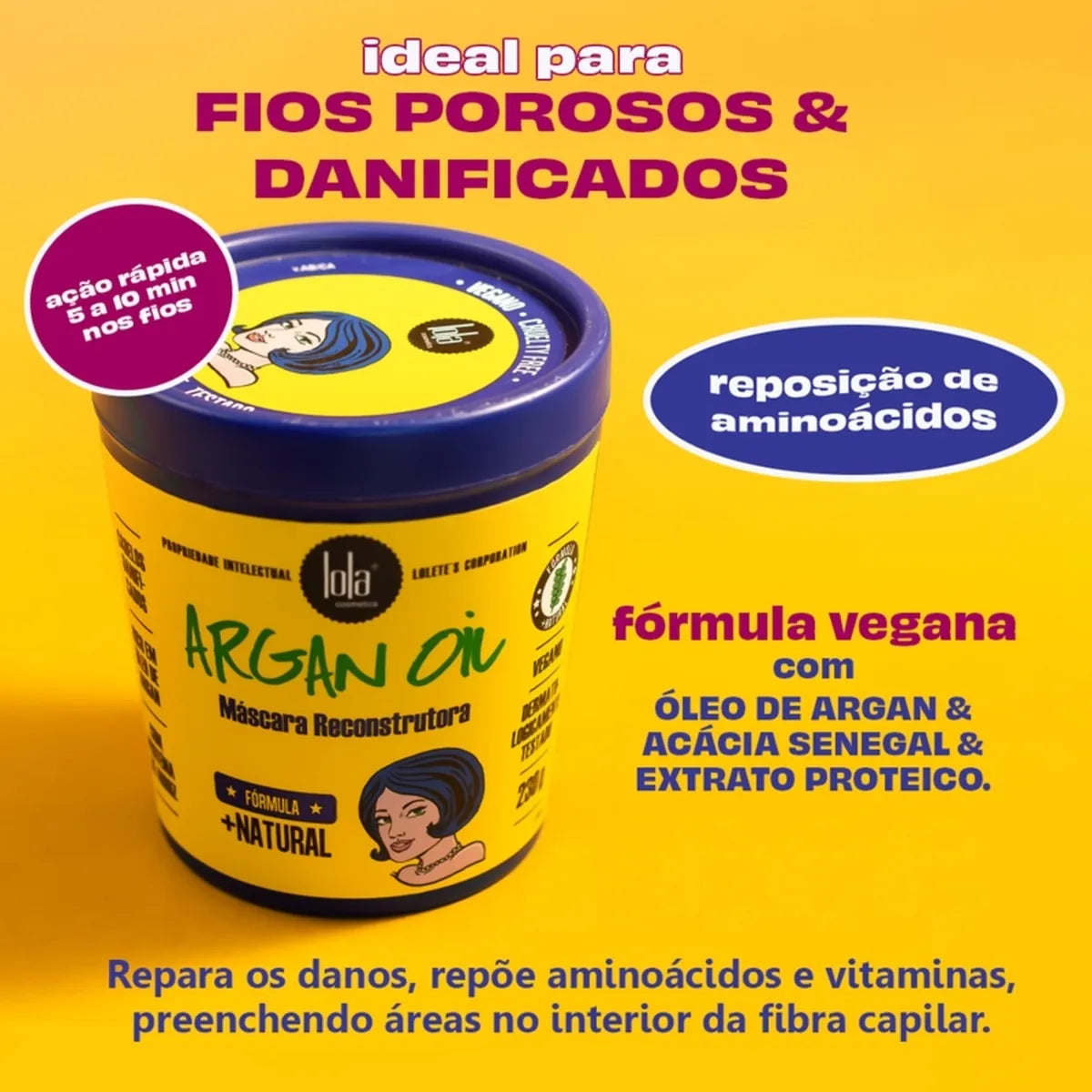 Lola Argan Oil Máscara Reconstrutora 230g