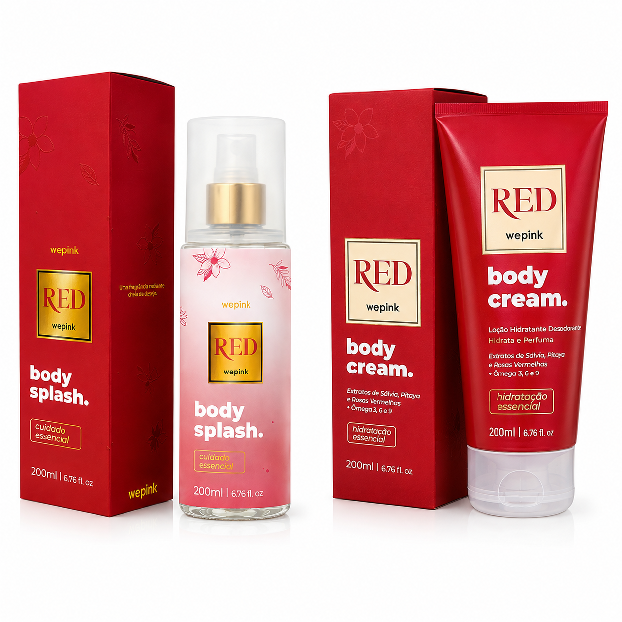 Kit Body splash Red + Body Cream Red Wepink