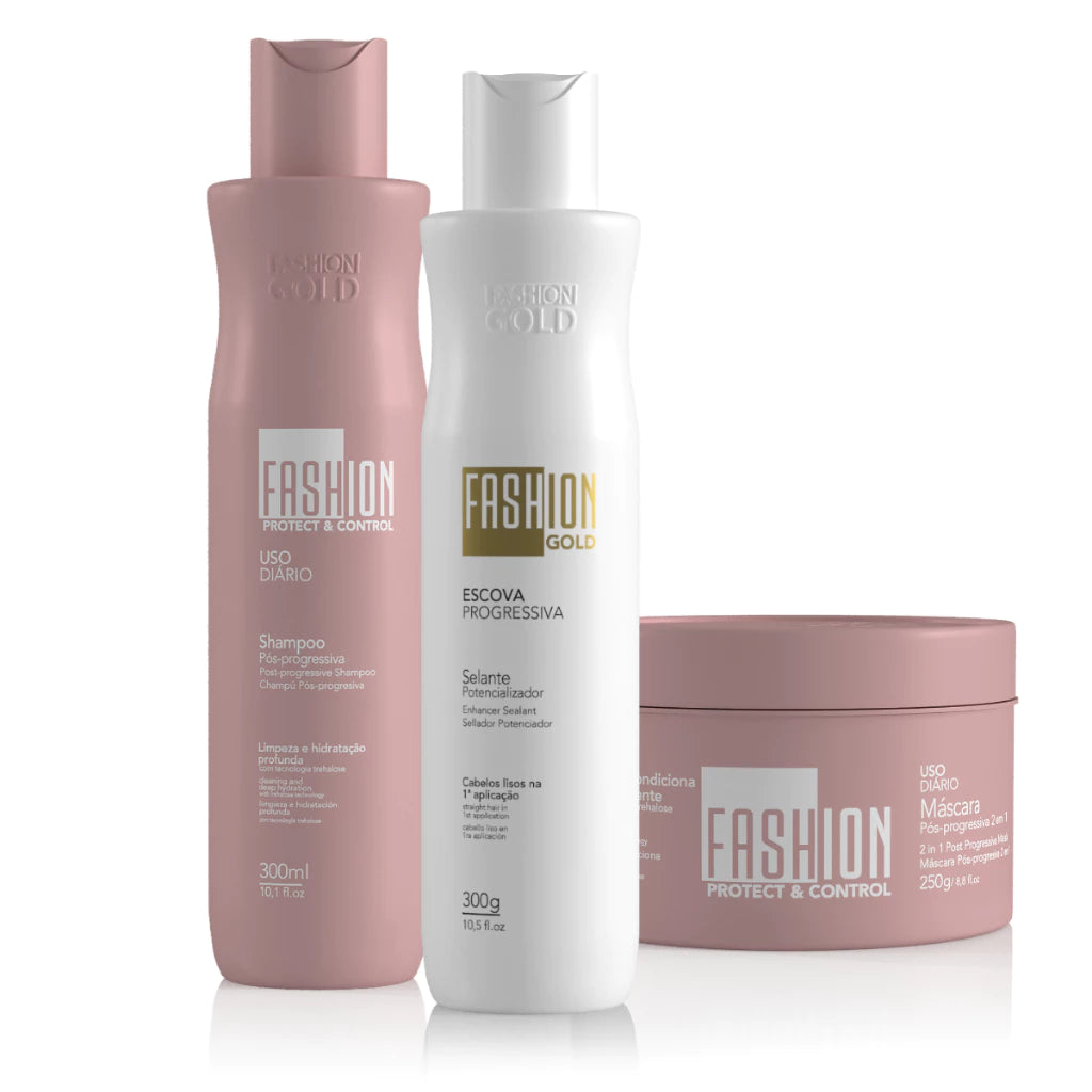 Kit Escova Progressiva Fashion Gold 300g