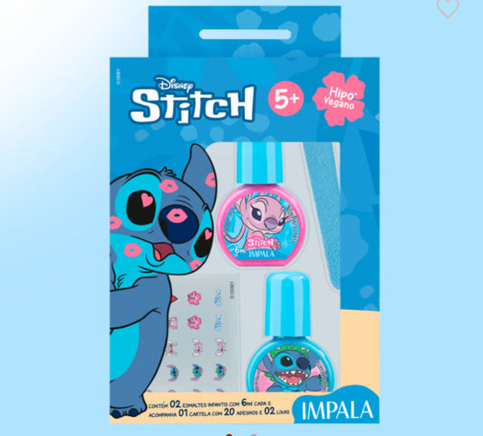 Kit 2 Esmaltes com 2 Lixas de Unhas e Adesivos de Unhas Infantil Impala