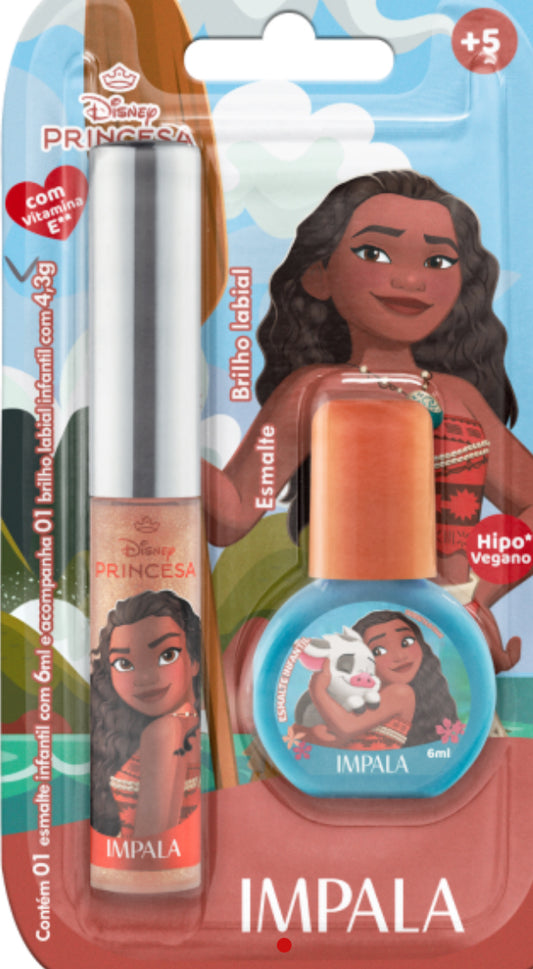 Kit Esmalte e Brilho Labial Frutas Tropicais Infantil Impala