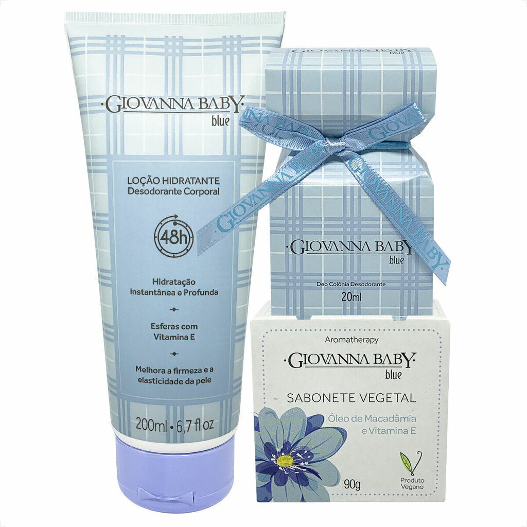 Kit Giovanna Baby Blue Colônia Hidratante e Sabonete Vegetal