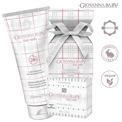 Kit Giovanna Baby Blanc Vanilla Colônia Hidratante e Sabonete Vegetal