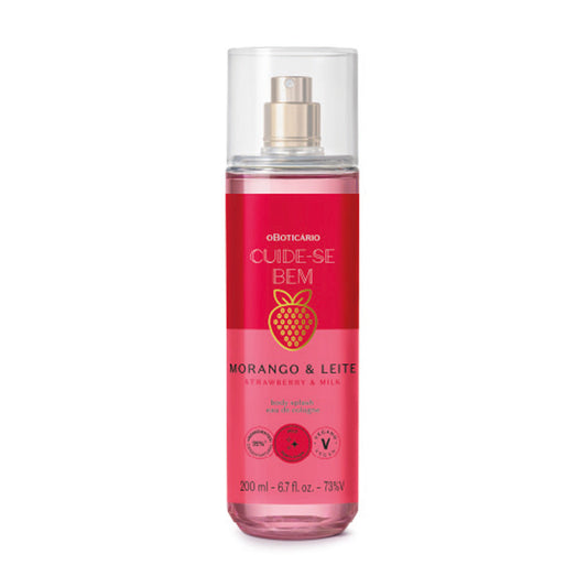 Body Splash Cuide-se Bem Morango e Leite 200ml