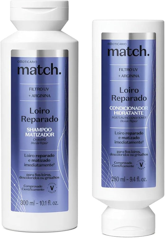 Kit Match Matizador Loiro Reparado, 300ml/Shampoo - Condicionador