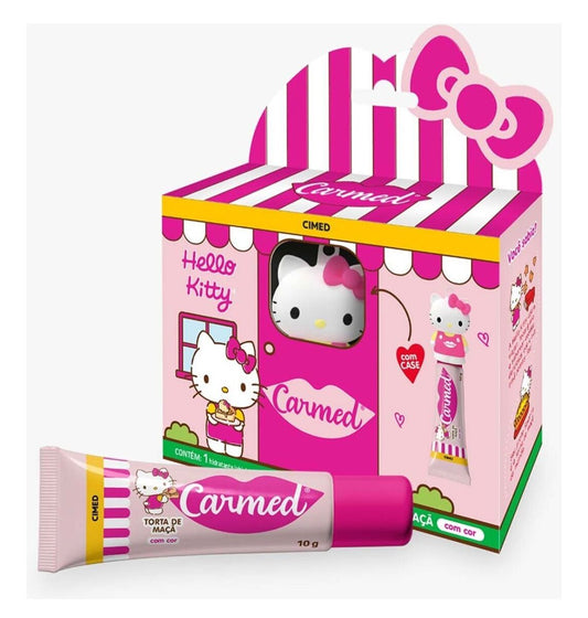 HIDRATANTE LABIAL CARMED HELLO KITTY SABOR TORTA DE MAÇA 10G