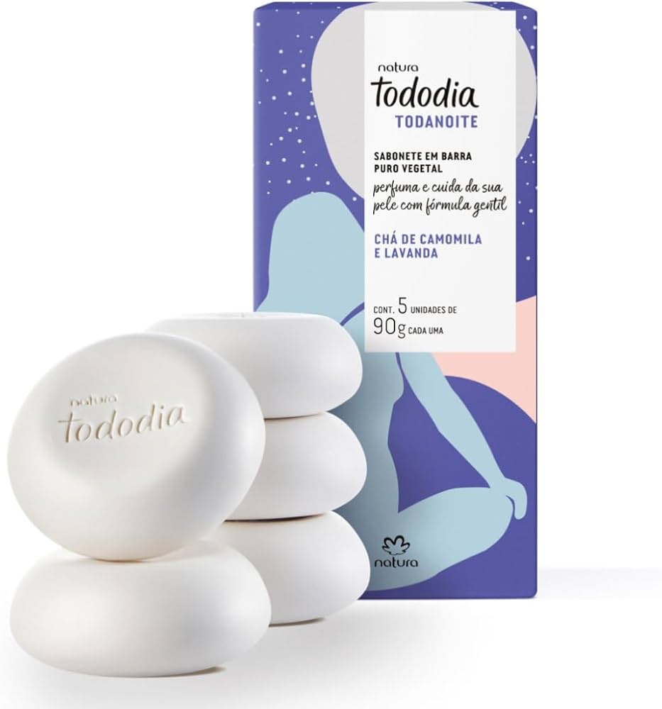 Natura-Sabonete em barra/Caixa com 5/ Cha de camomila e lavanda