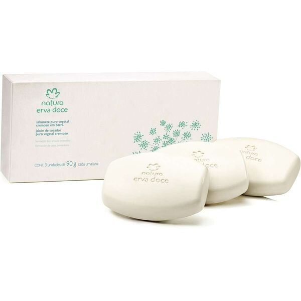 Natura-Sabonete Puro Vegetal Cremoso Erva Doce/cx 3