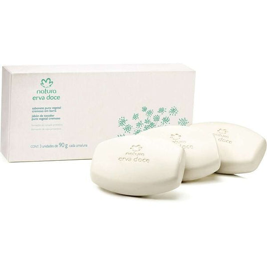 Natura-Sabonete Puro Vegetal Cremoso Erva Doce/cx 3