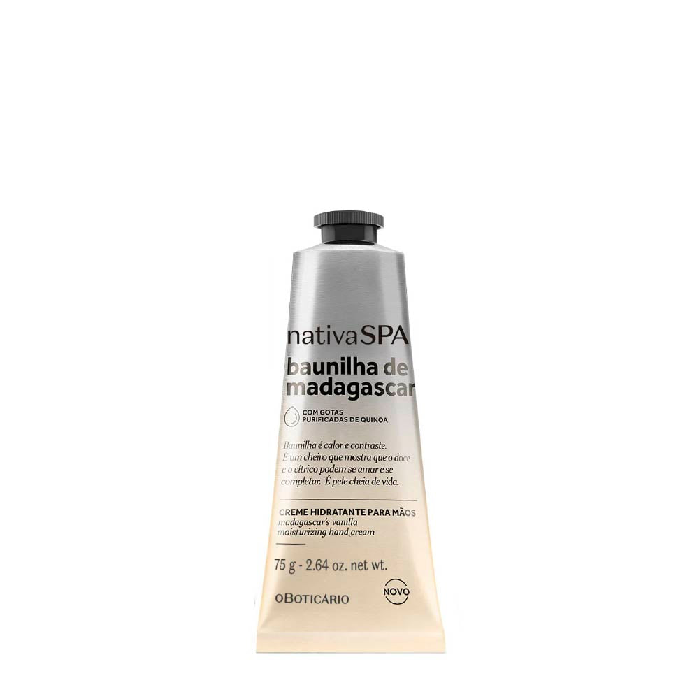 Creme de Mãos Nativa Spa Baunilha de Madagascar, 75g